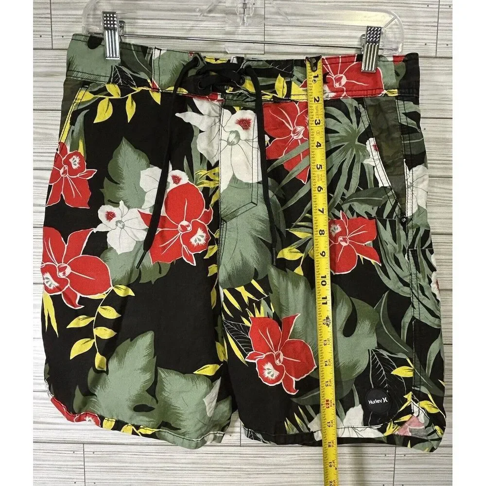 Hurley Board Shorts Mens Size 30 Floral Hibiscus Quick Dry Surf‎ Swim Trunks